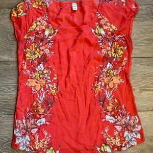 Floral Red/Orange Women's Top